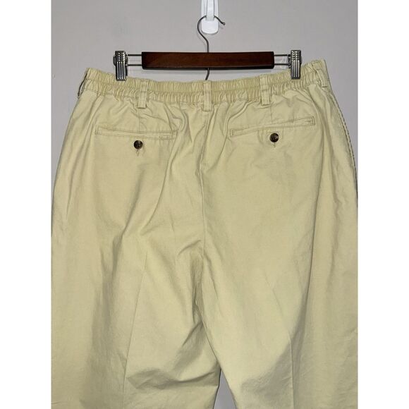LL Bean Khaki Pants Comfort Waist Elastic Classic Cotton Beige Preppy Mens 36x29 - Picture 6 of 12
